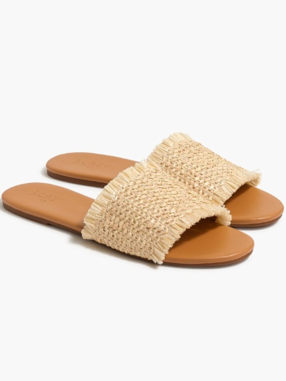J. Crew Factory Raffia Slide in Natural NEW in Box size 9.5 ✨